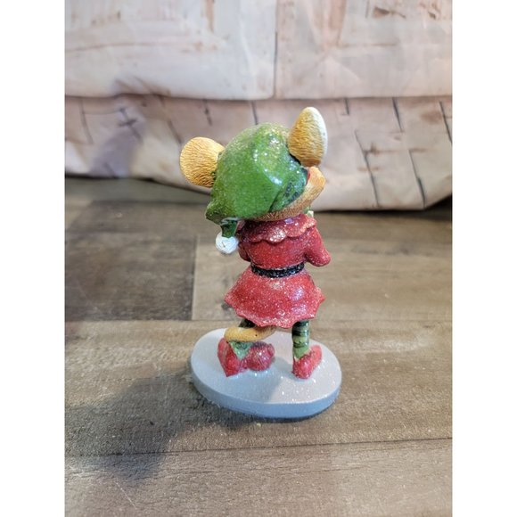 Mouse mice glitter gift present xmas decor figure - Picture 3 of 5